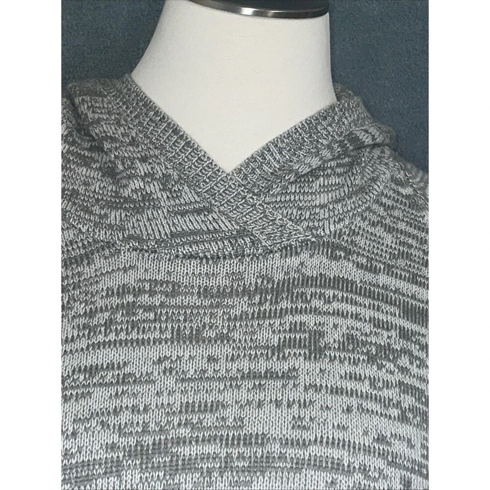 Avenue Plus Size Sweater 26/28 Gray White Marled Knit Hoodie Cozy Casual NWT‎